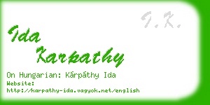 ida karpathy business card